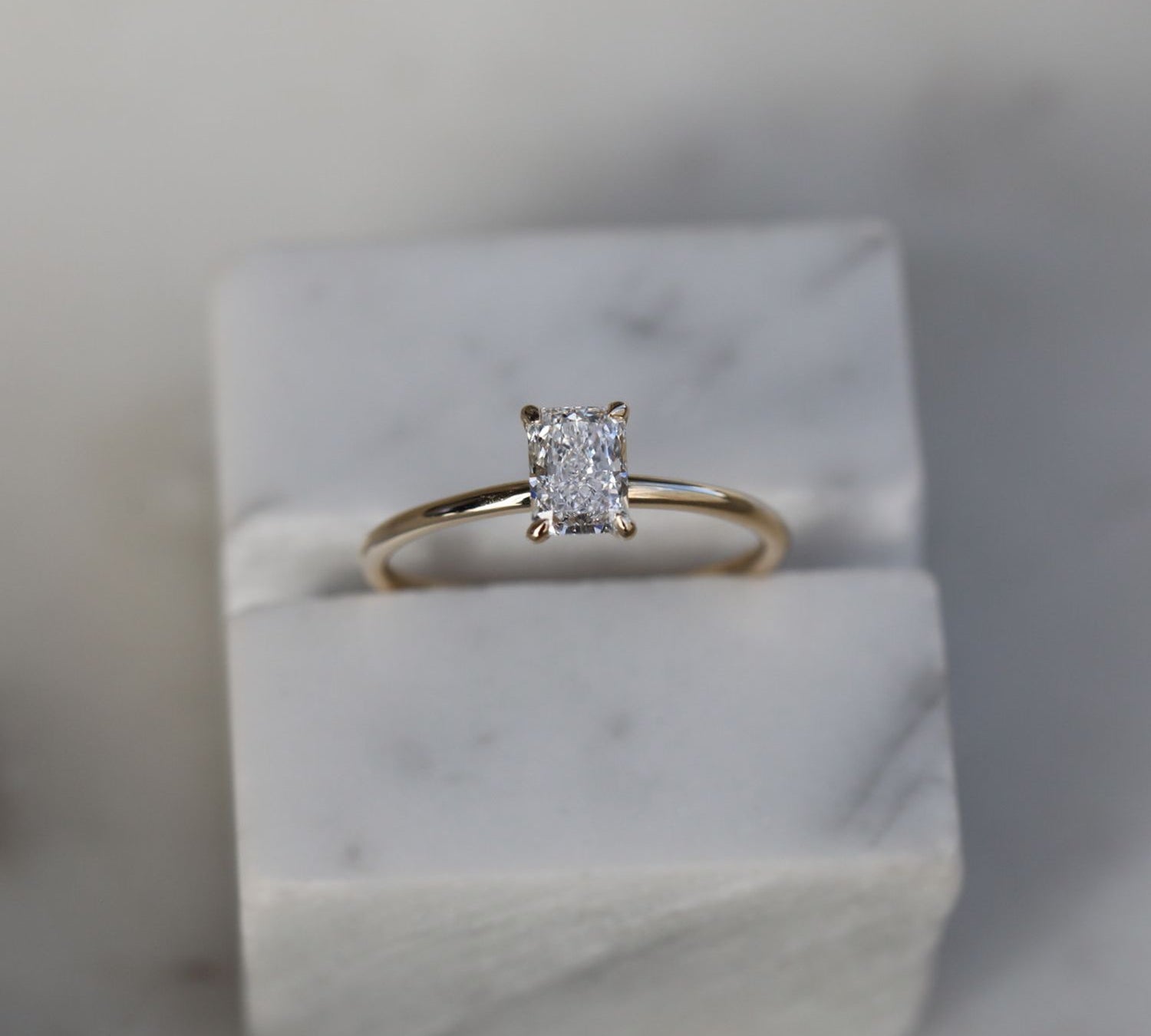 Radiant Solitaire Lab Grown Diamond Engagement Ring