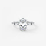 Oval Three Stone Lab Grown Diamond Engagement Ring