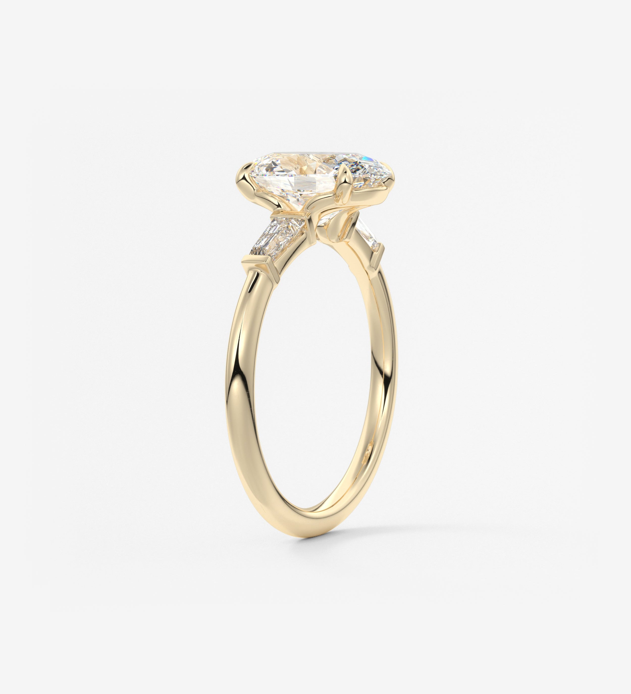 Oval Three Stone Lab Grown Diamond Engagement Ring