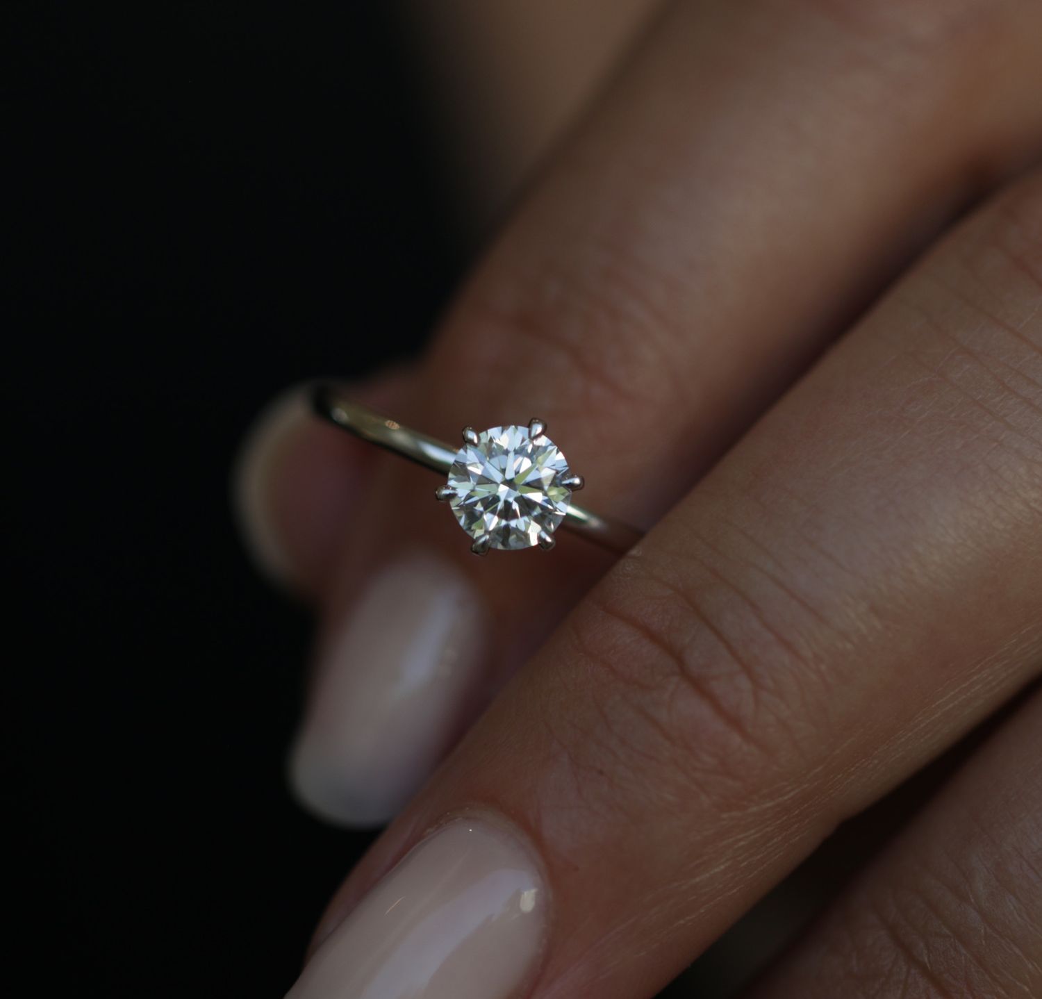 Round Solitaire Lab Grown Diamond Engagement Ring