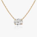 1.0 CT Oval Solitaire  Lab Grown Diamond Necklace