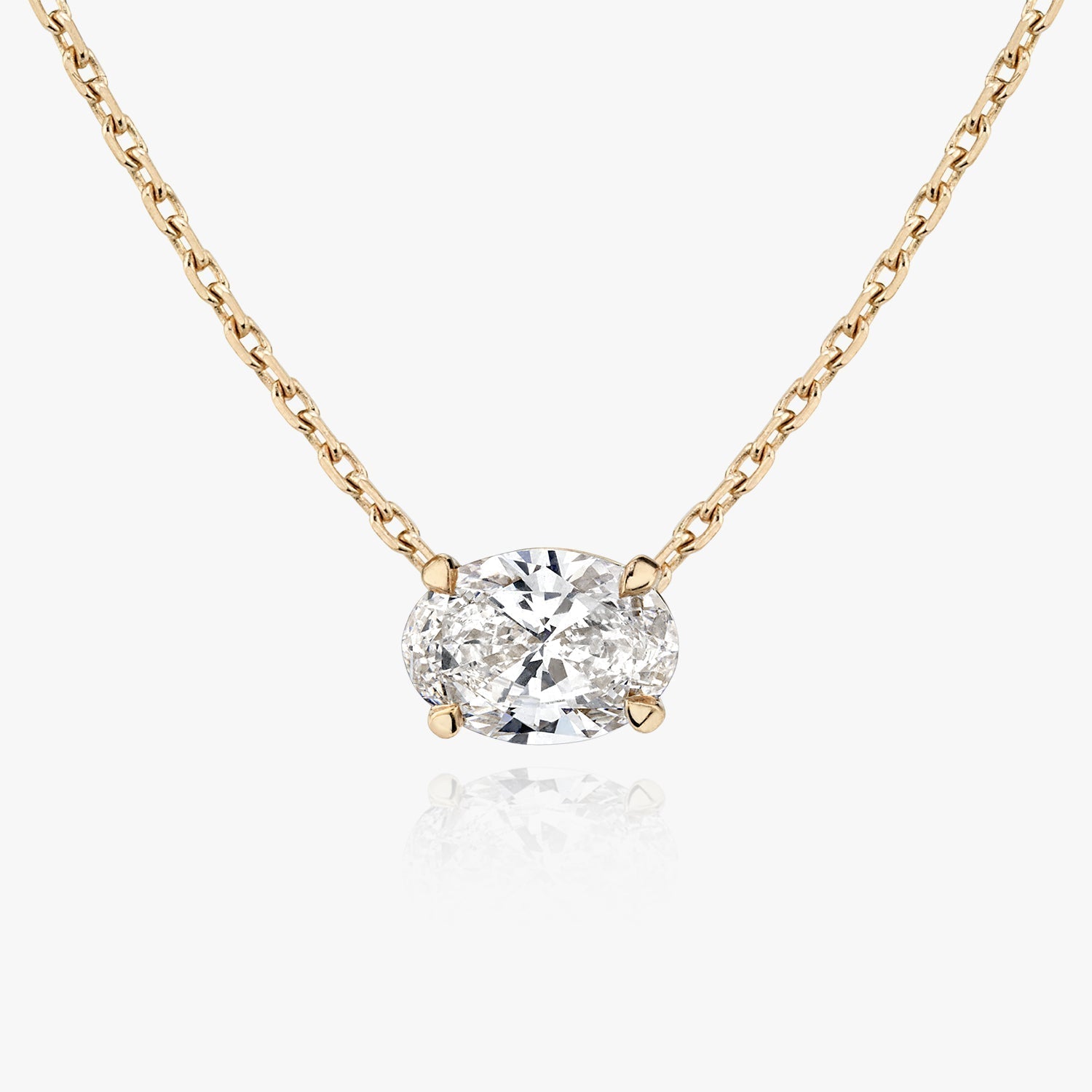 1.0 CT Oval Solitaire  Lab Grown Diamond Necklace