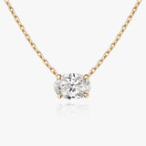 1.0 CT Oval Solitaire  Lab Grown Diamond Necklace