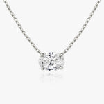 1.0 CT Oval Solitaire  Lab Grown Diamond Necklace