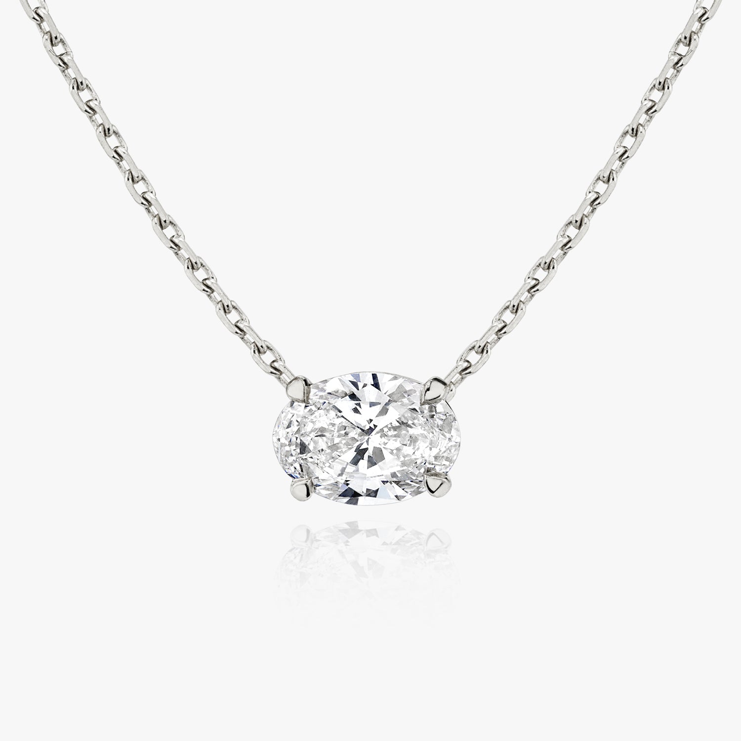 1.0 CT Oval Solitaire  Lab Grown Diamond Necklace