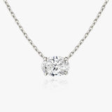 1.0 CT Oval Solitaire  Lab Grown Diamond Necklace