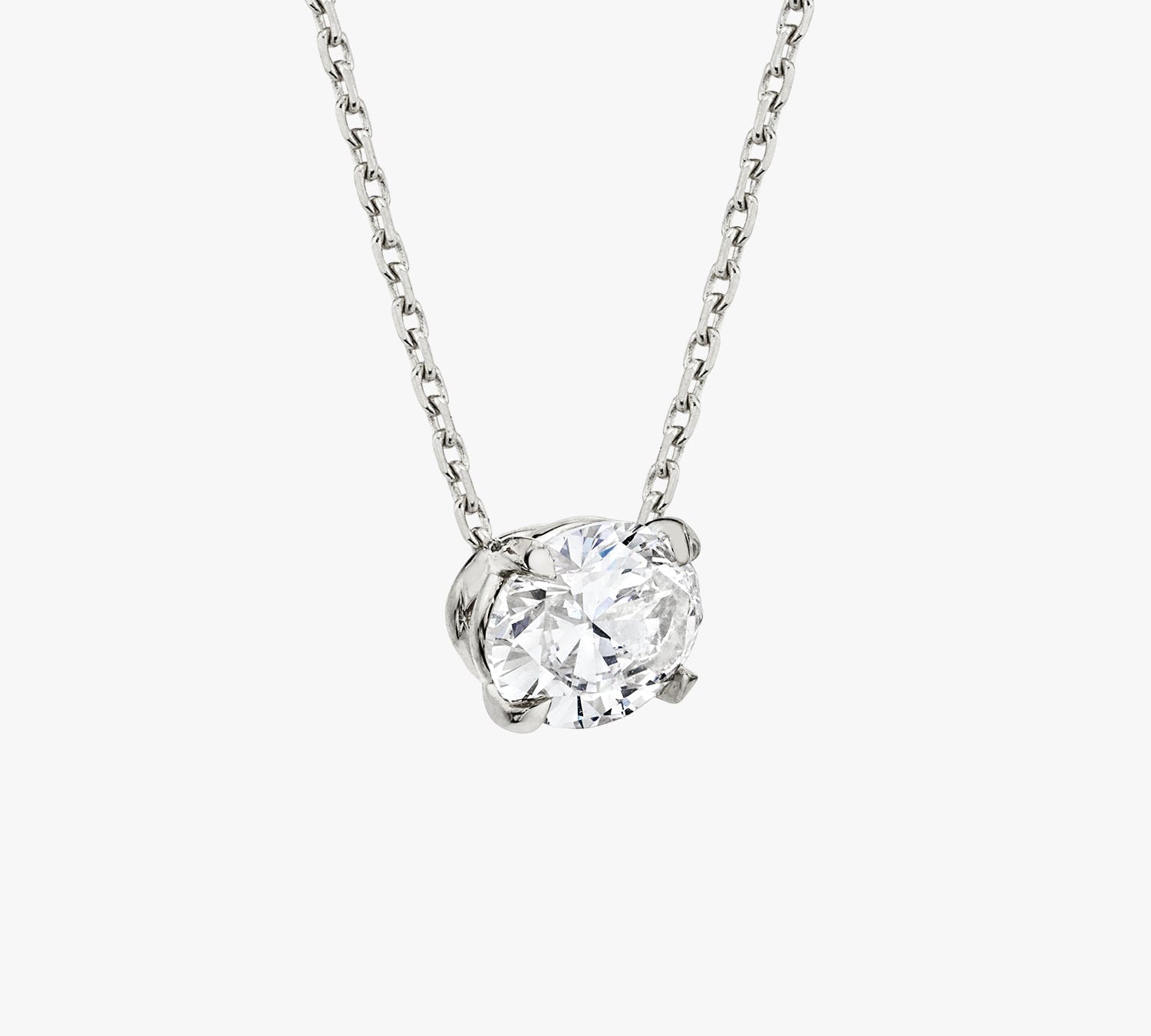1.0 CT Oval Solitaire  Lab Grown Diamond Necklace
