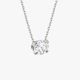 1.0 CT Oval Solitaire  Lab Grown Diamond Necklace