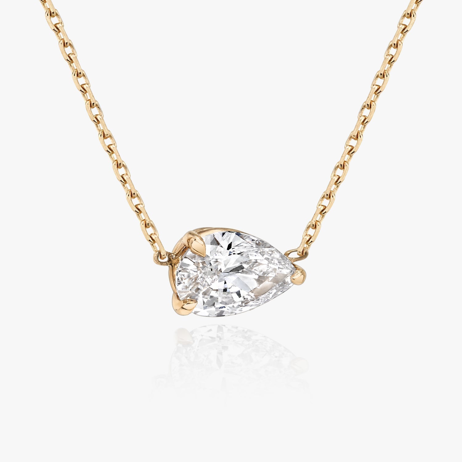 1.0 CT Pear Solitaire  Lab Grown Diamond Necklace