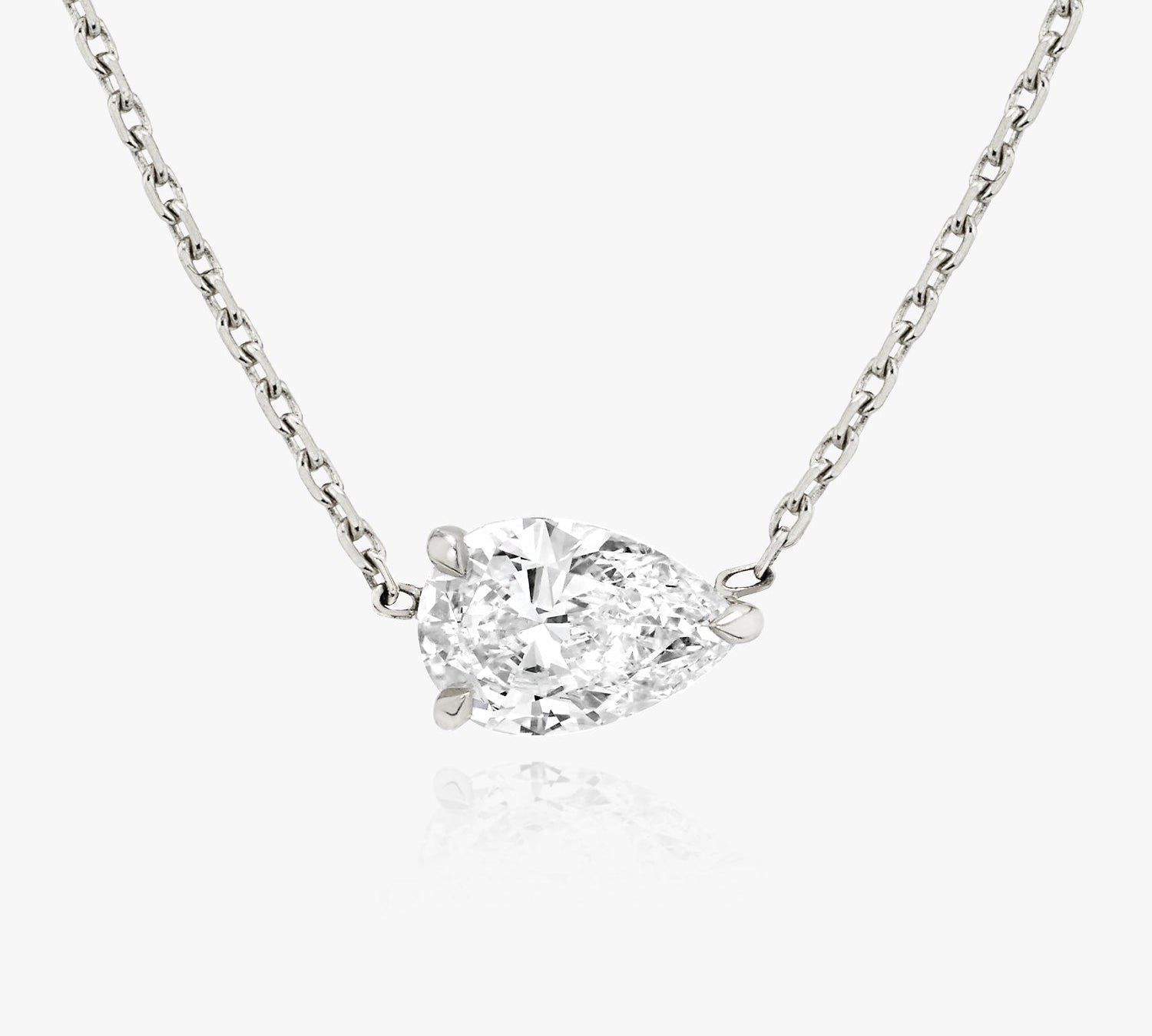 1.0 CT Pear Solitaire  Lab Grown Diamond Necklace