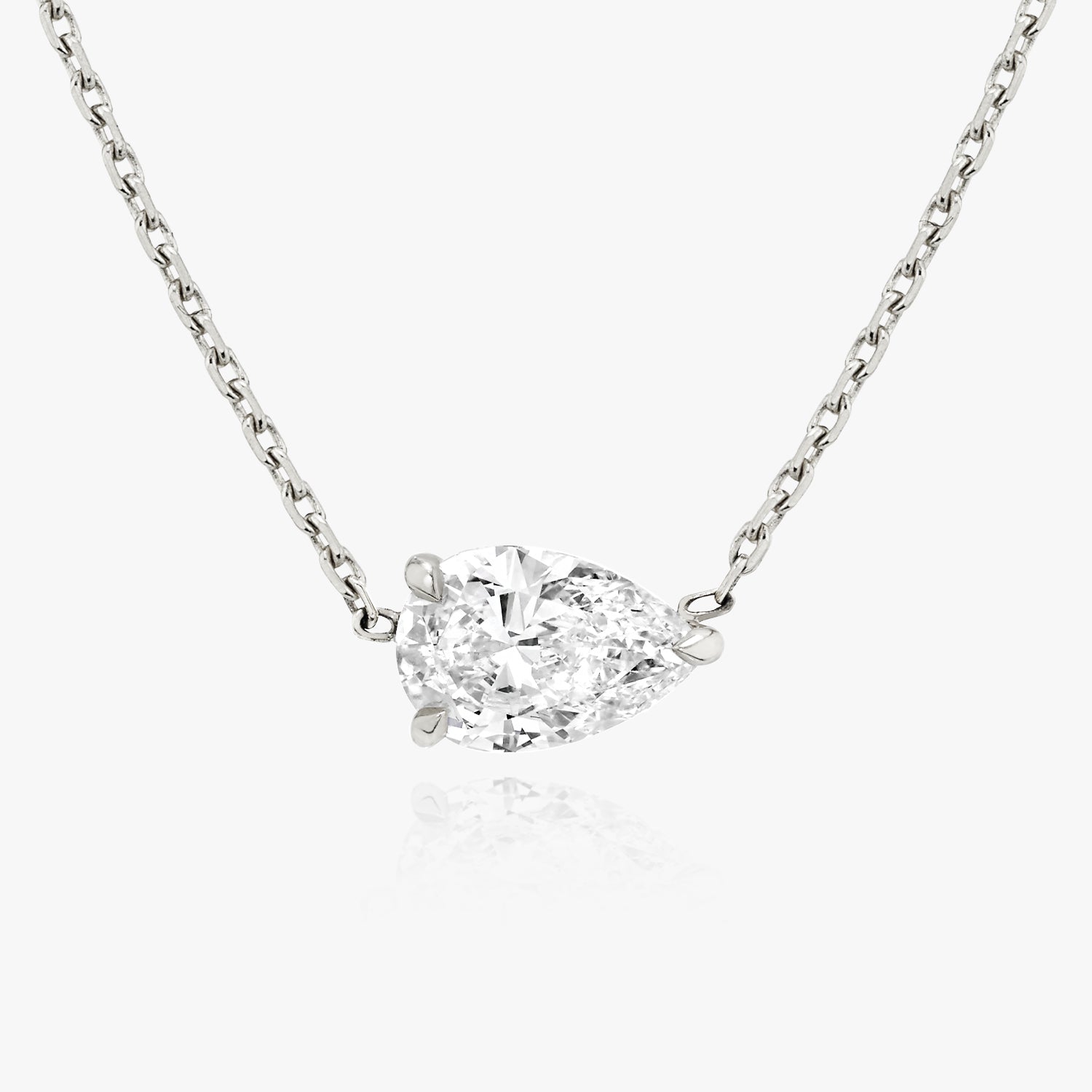 1.0 CT Pear Solitaire  Lab Grown Diamond Necklace