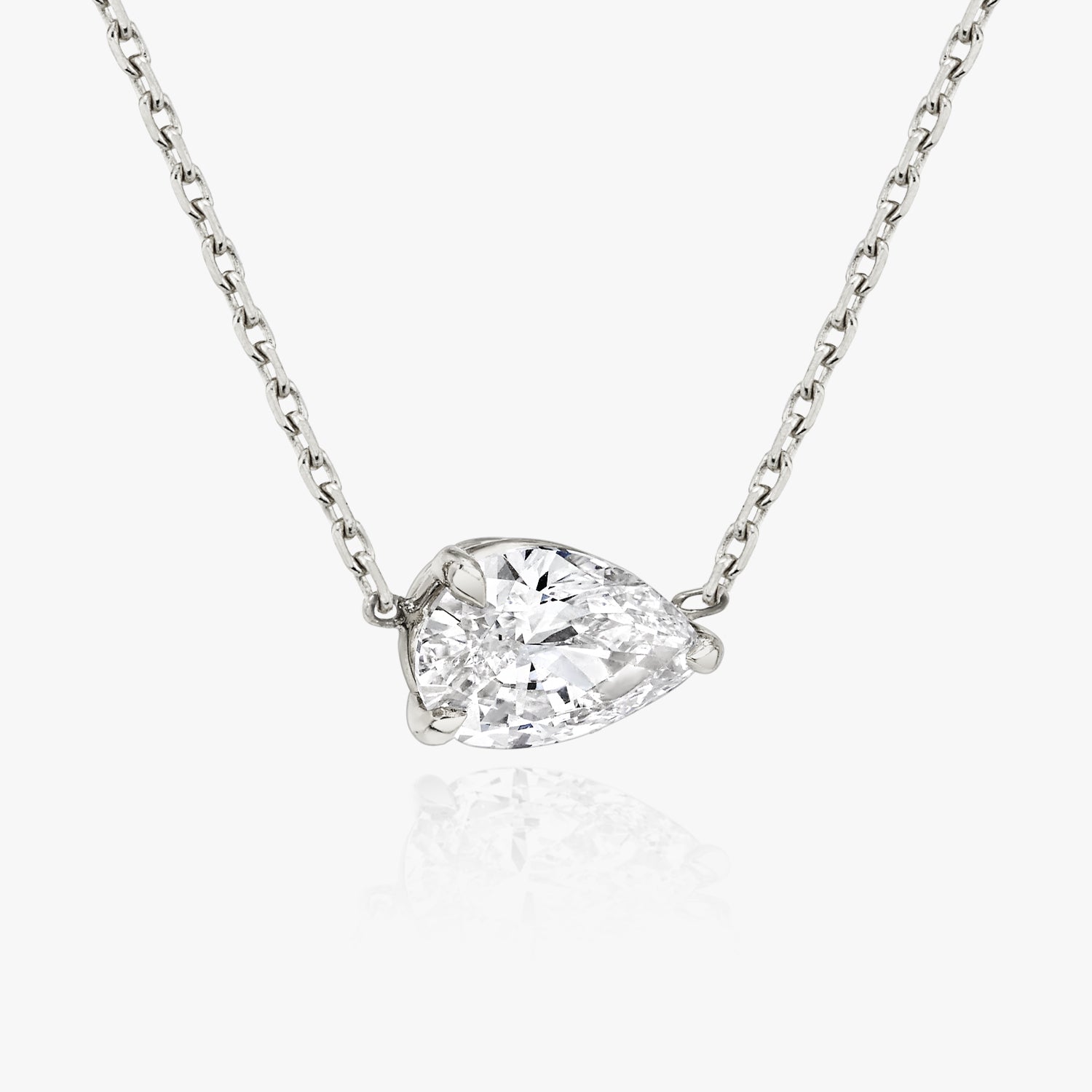 1.0 CT Pear Solitaire  Lab Grown Diamond Necklace