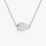 1.0 CT Pear Solitaire  Lab Grown Diamond Necklace