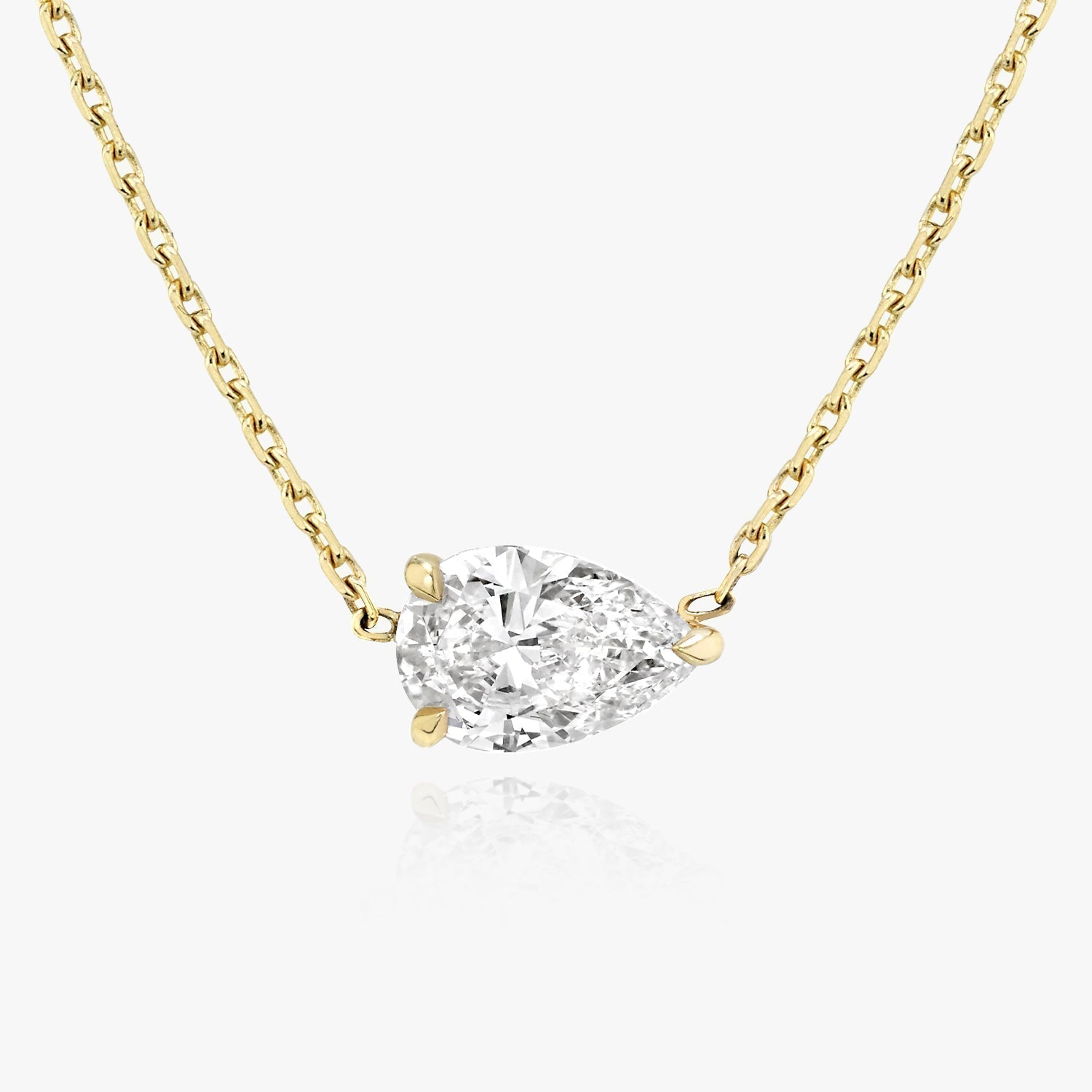 1.0 CT Pear Solitaire  Lab Grown Diamond Necklace