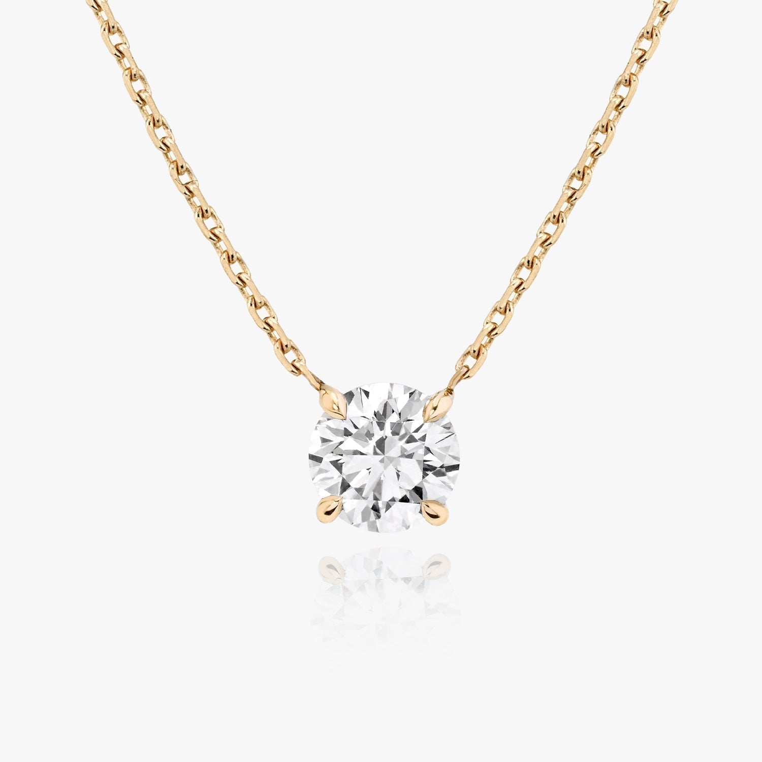 1.0 CT Round Solitaire  Lab Grown Diamond Necklace