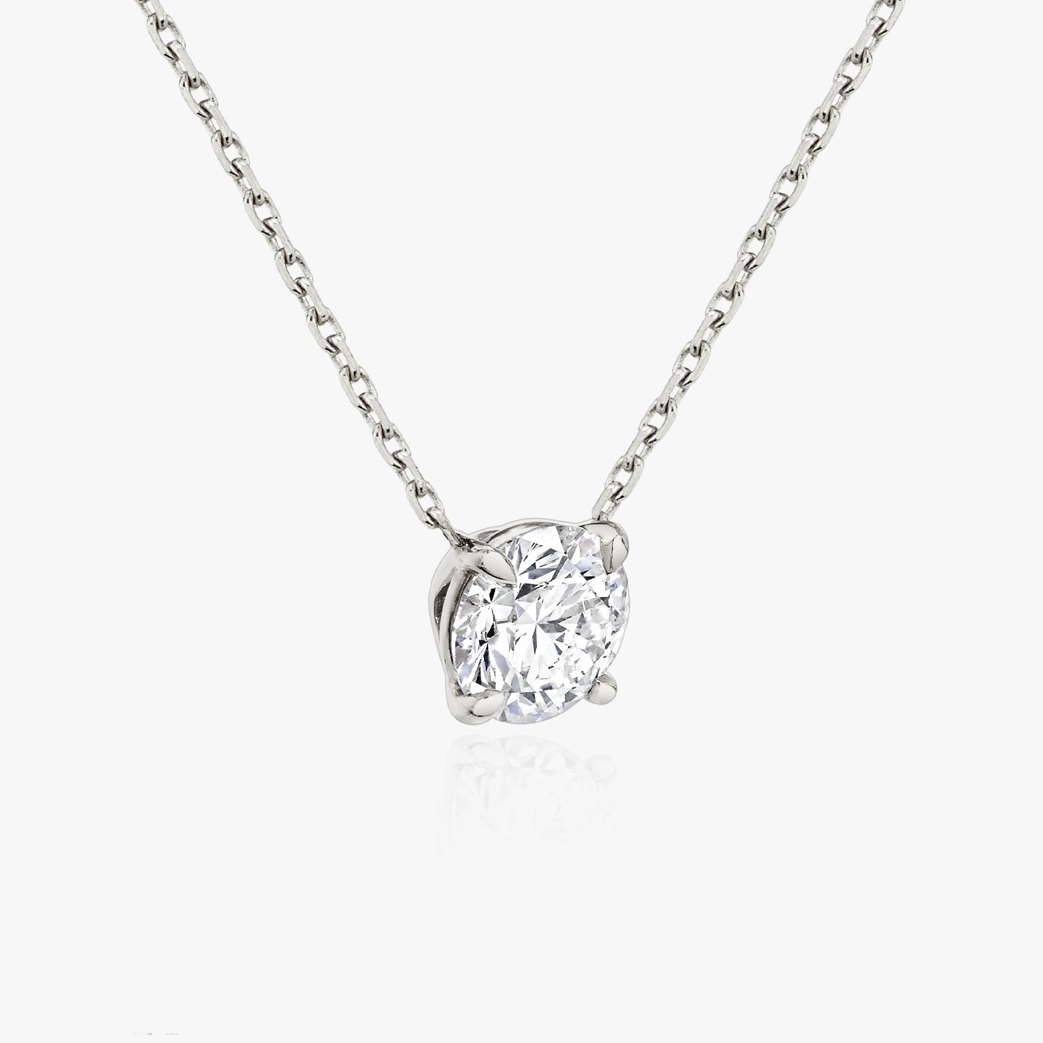 1.0 CT Round Solitaire  Lab Grown Diamond Necklace