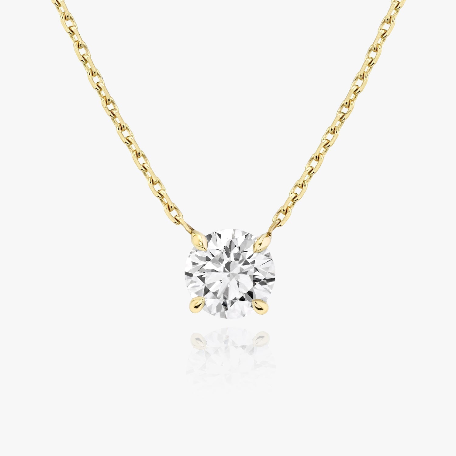 1.0 CT Round Solitaire  Lab Grown Diamond Necklace