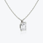 1.0 CT Emerald Solitaire  Lab Grown Diamond Necklace