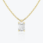 1.0 CT Emerald Solitaire  Lab Grown Diamond Necklace