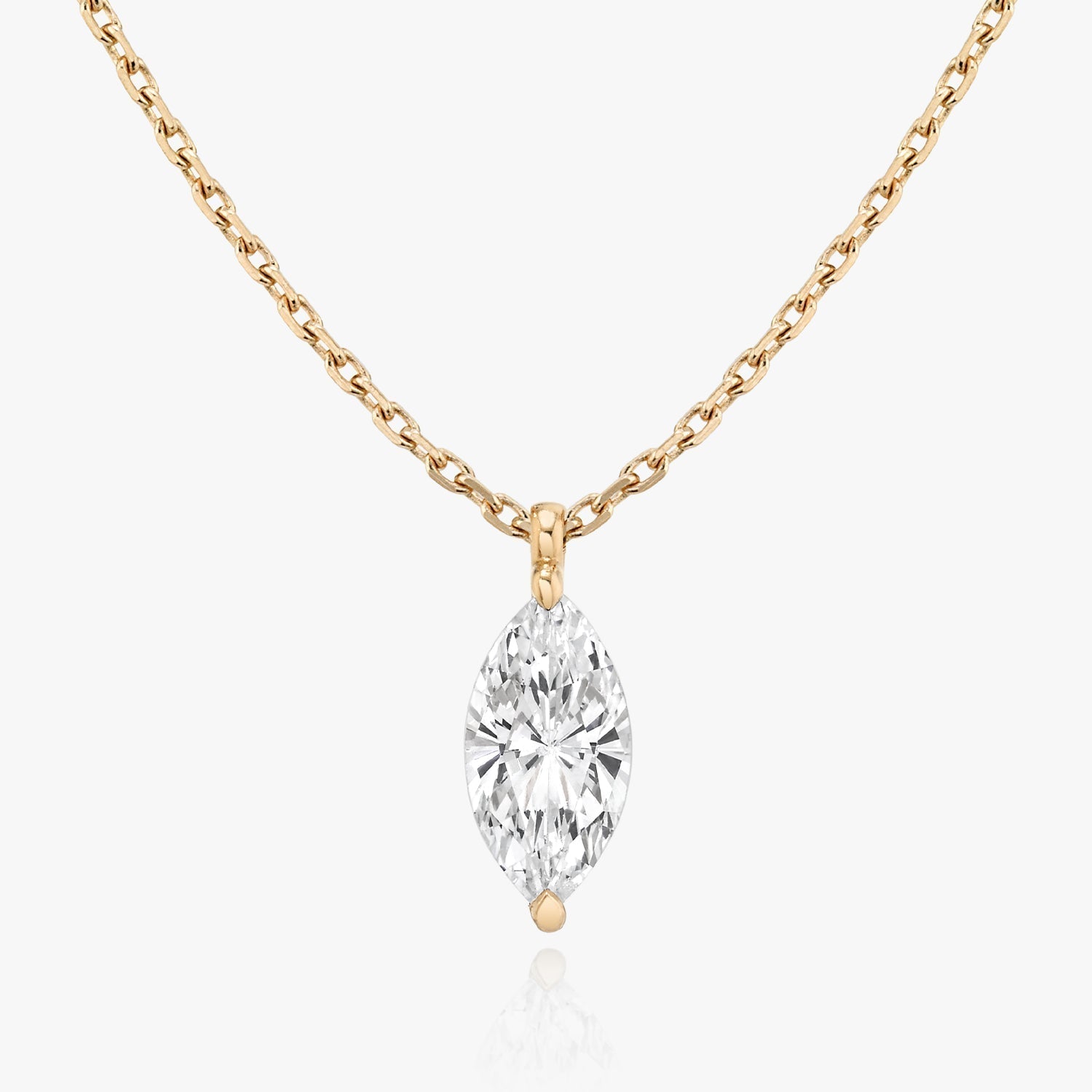 1.0 CT Marquise Solitaire  Lab Grown Diamond Necklace