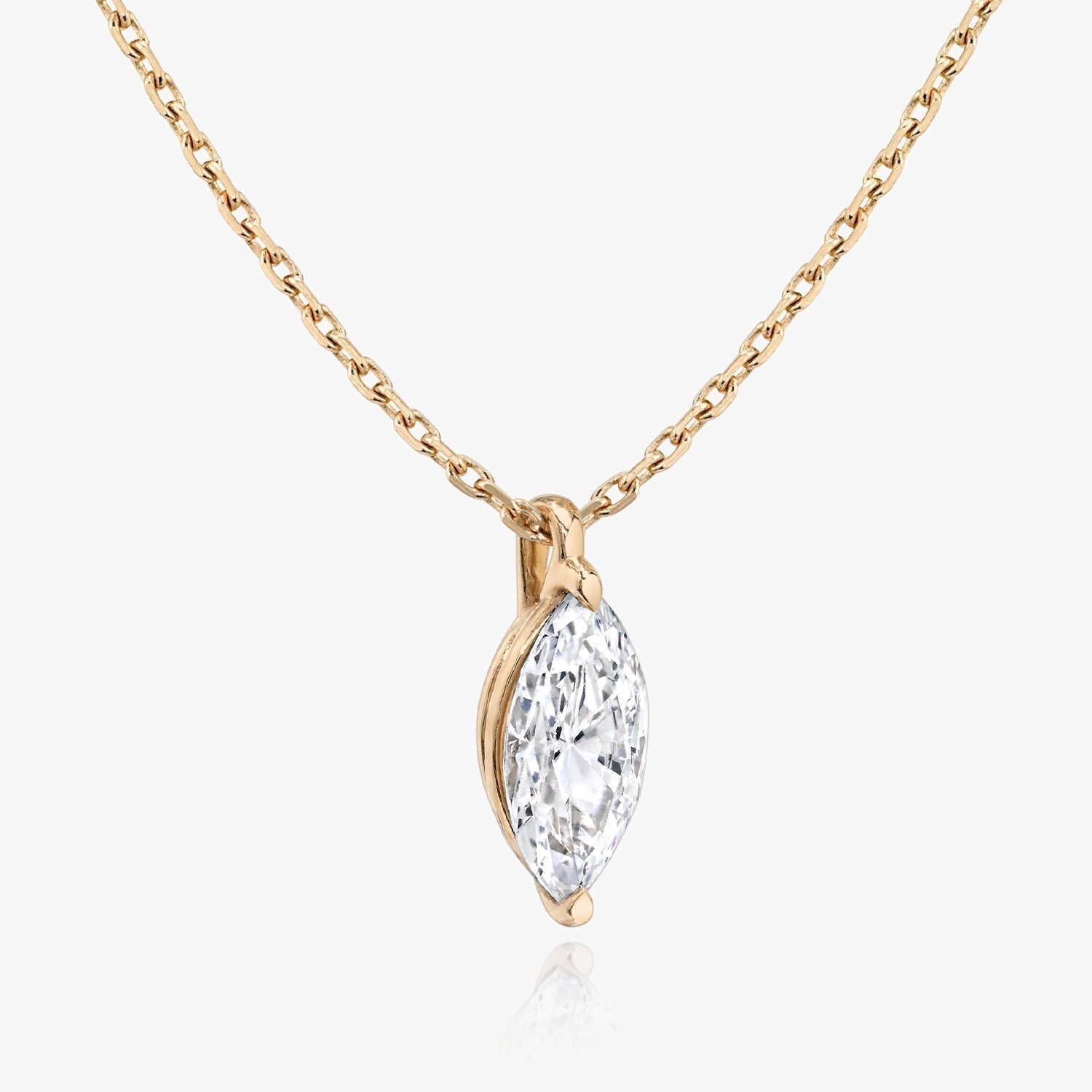 1.0 CT Marquise Solitaire  Lab Grown Diamond Necklace