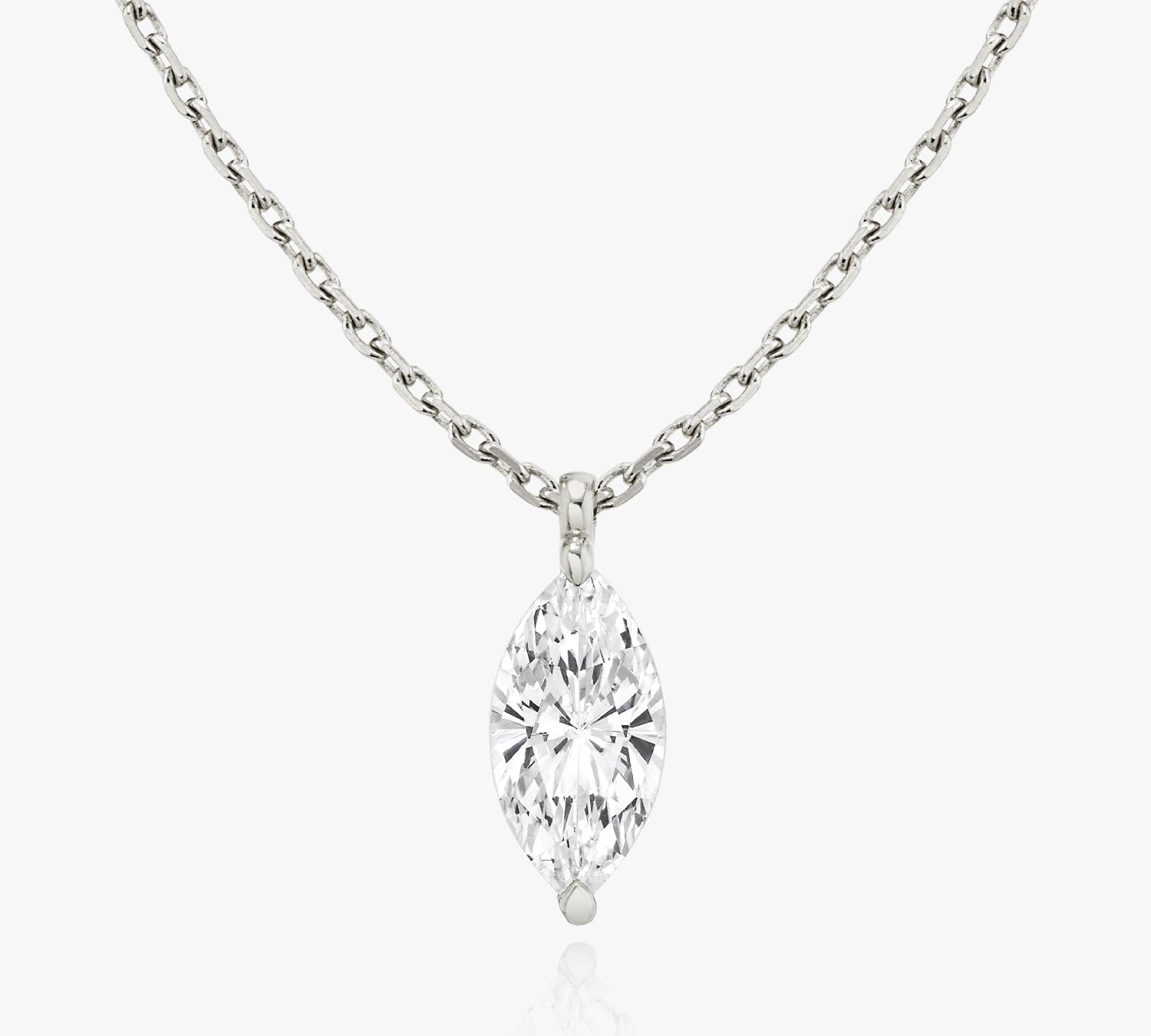 1.0 CT Marquise Solitaire  Lab Grown Diamond Necklace