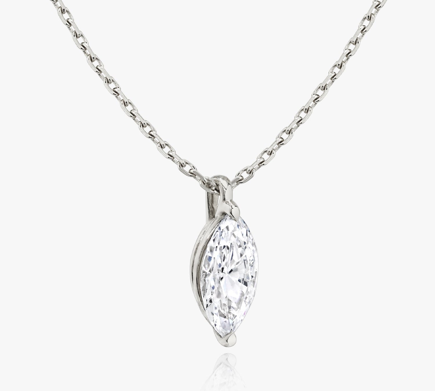 1.0 CT Marquise Solitaire  Lab Grown Diamond Necklace