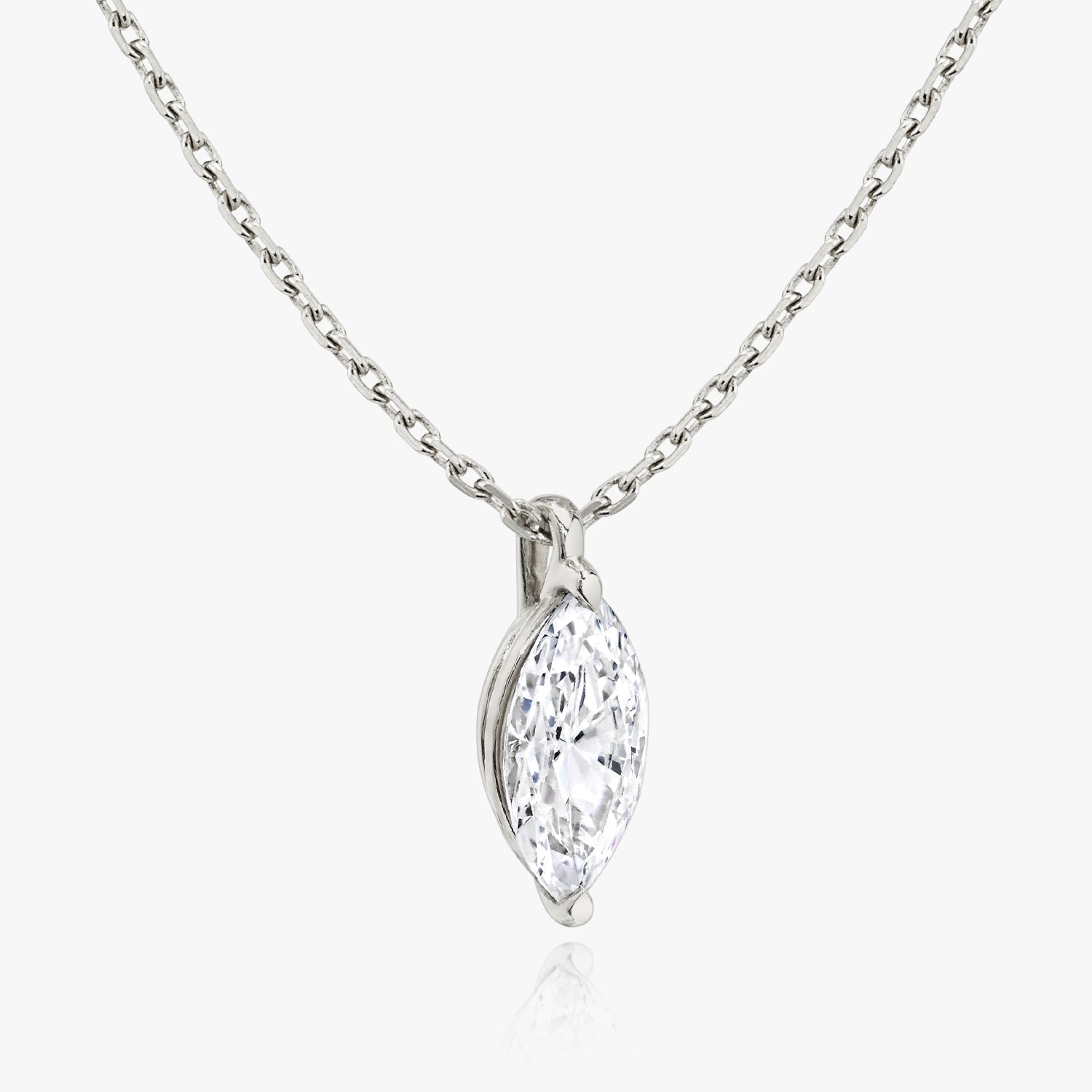 1.0 CT Marquise Solitaire  Lab Grown Diamond Necklace