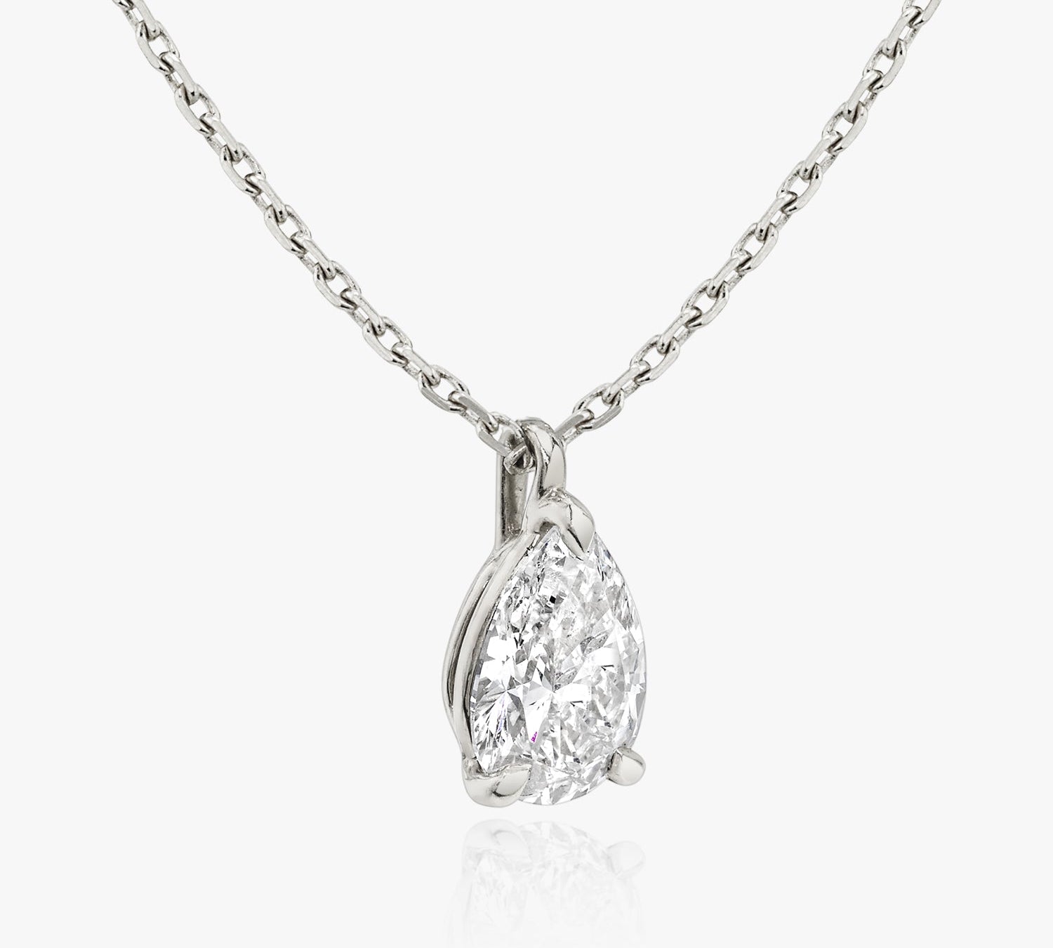 1.0 CT Pear Solitaire  Lab Grown Diamond Necklace