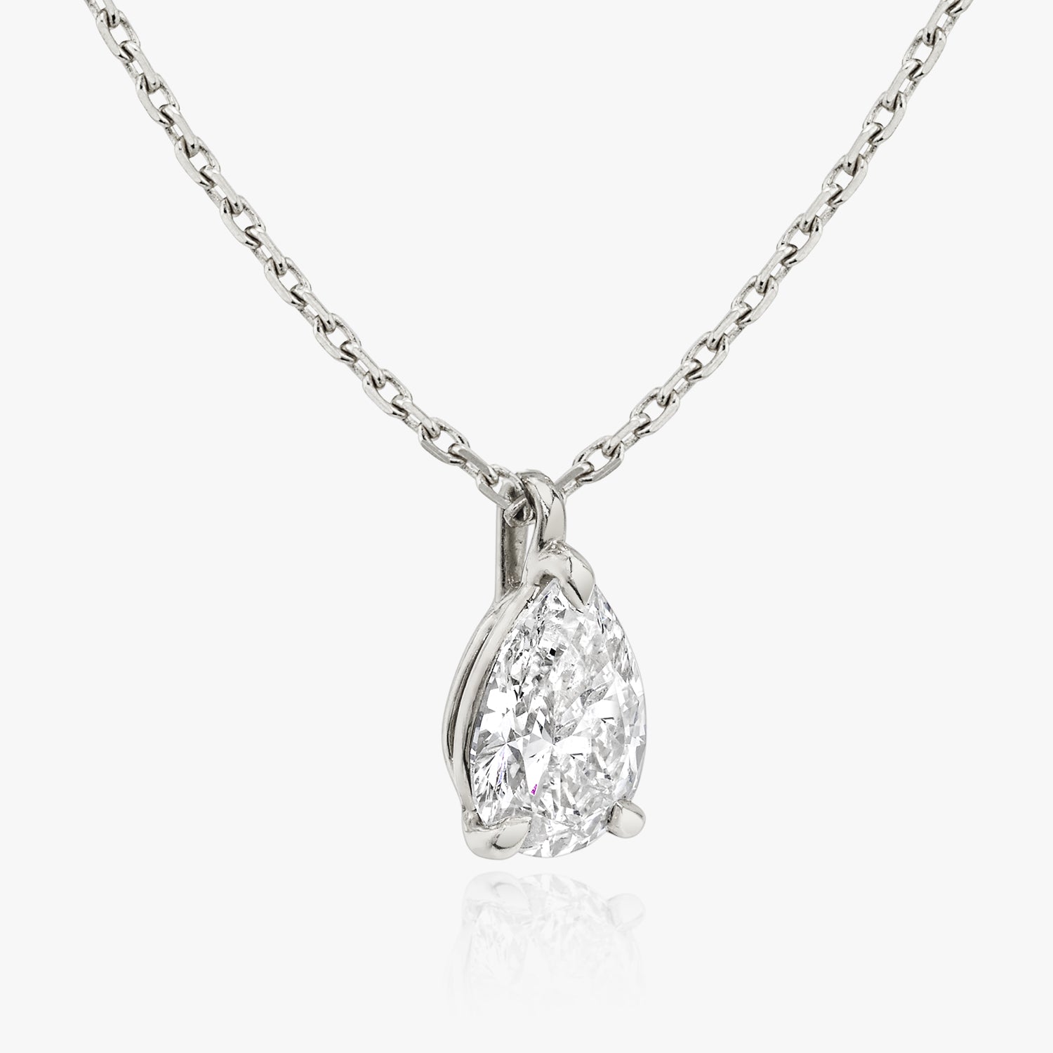 1.0 CT Pear Solitaire  Lab Grown Diamond Necklace