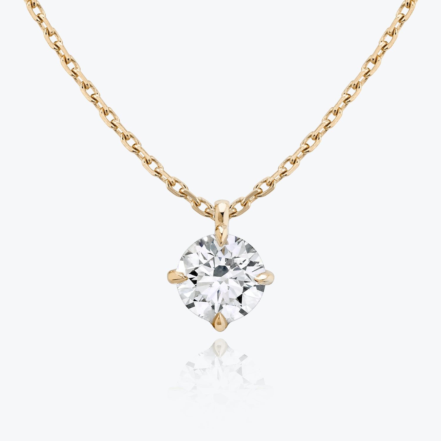 1.0 CT Round Solitaire  Lab Grown Diamond Necklace