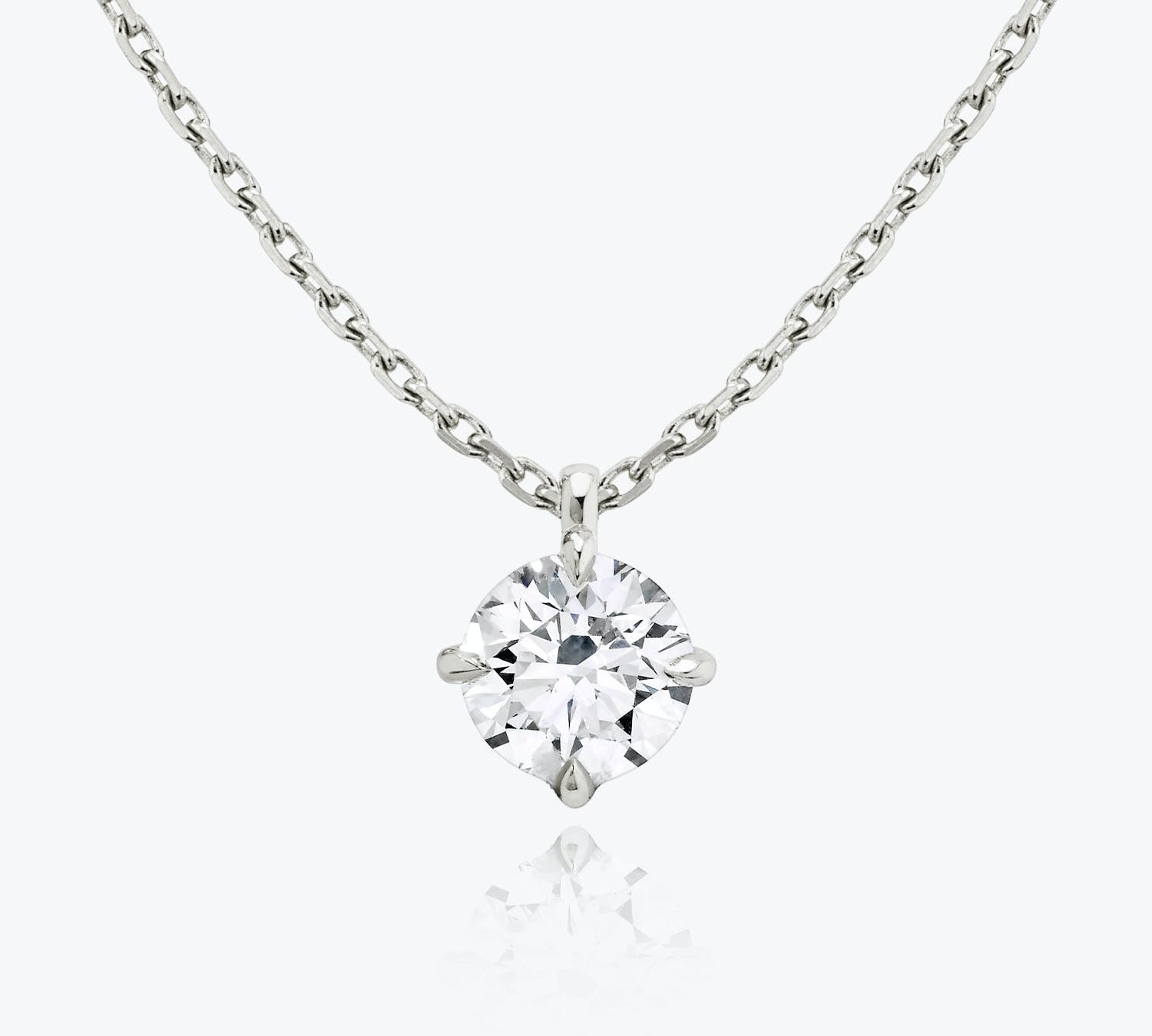 1.0 CT Round Solitaire  Lab Grown Diamond Necklace