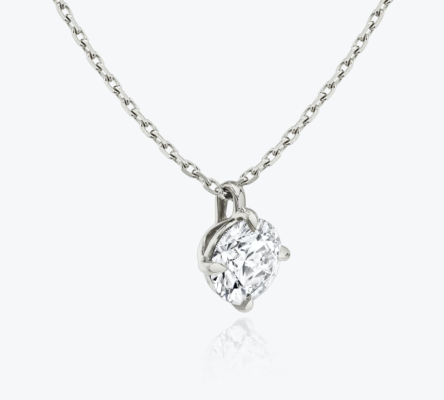 1.0 CT Round Solitaire  Lab Grown Diamond Necklace
