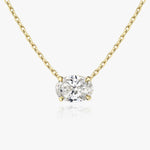 1.0 CT Oval Solitaire  Lab Grown Diamond Necklace