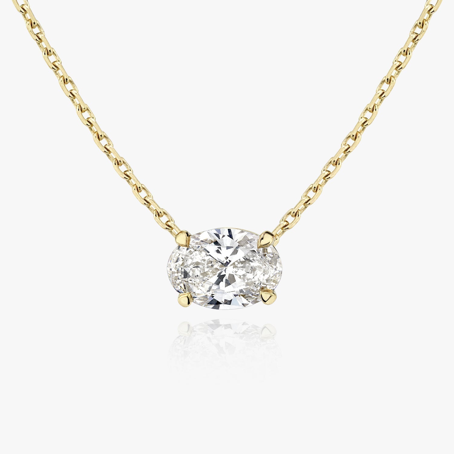 1.0 CT Oval Solitaire  Lab Grown Diamond Necklace