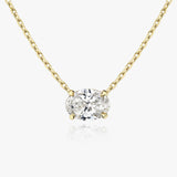 1.0 CT Oval Solitaire  Lab Grown Diamond Necklace