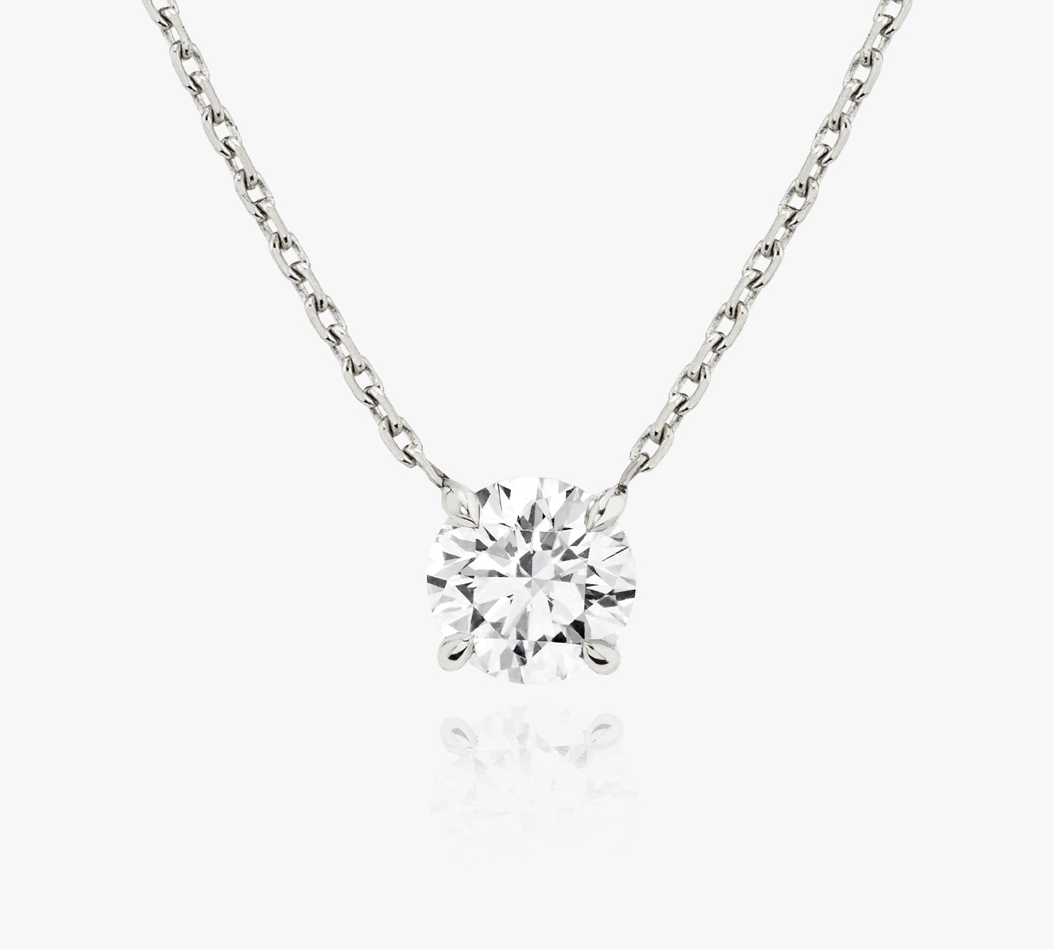 1.0 CT Round Solitaire  Lab Grown Diamond Necklace