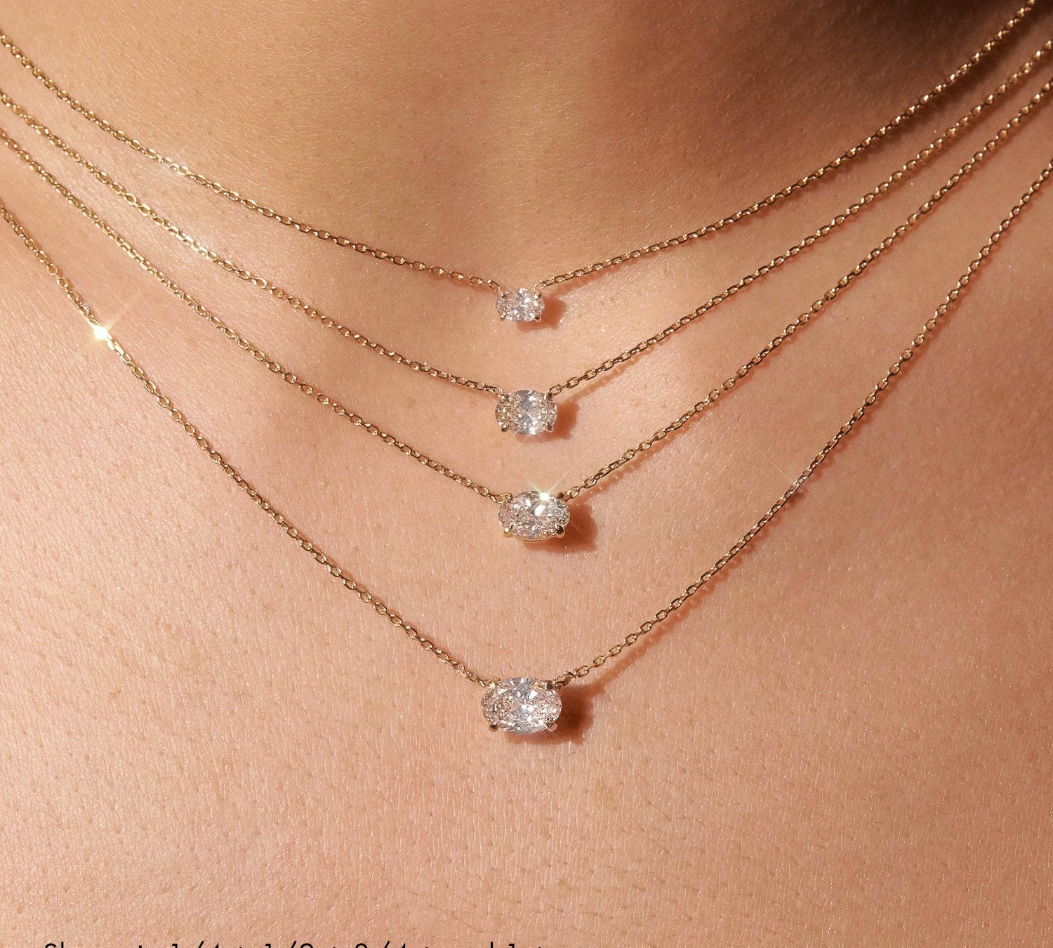 1.0 CT Oval Solitaire  Lab Grown Diamond Necklace