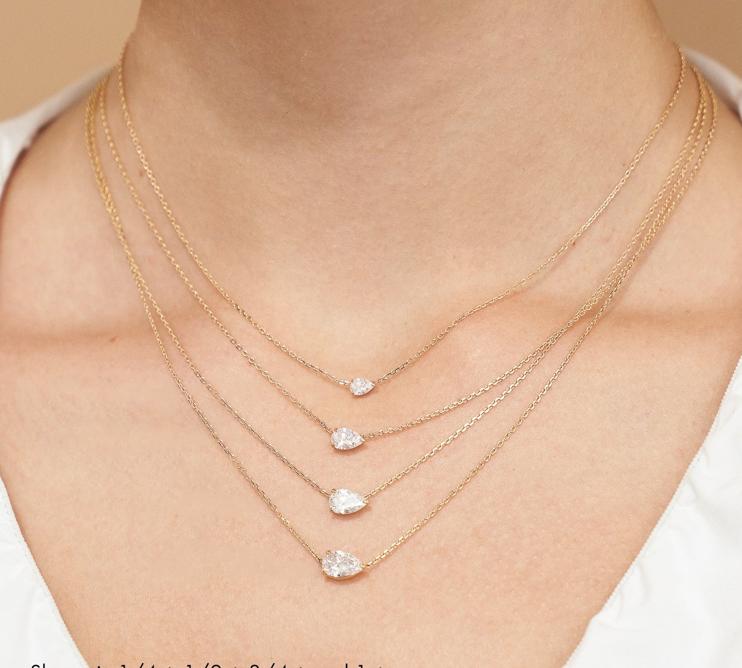 1.0 CT Pear Solitaire  Lab Grown Diamond Necklace