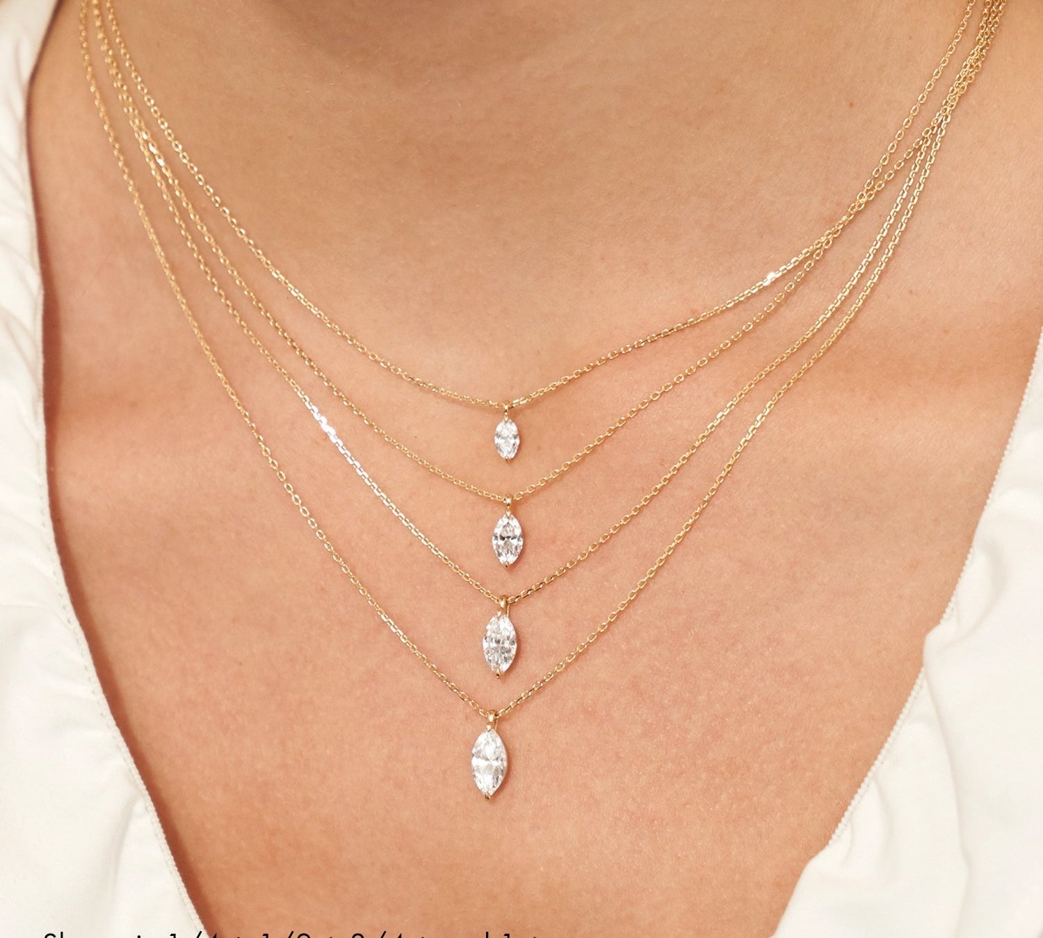 1.0 CT Marquise Solitaire  Lab Grown Diamond Necklace