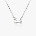 1.0 CT Emerald Solitaire Lab Grown Diamond Necklace