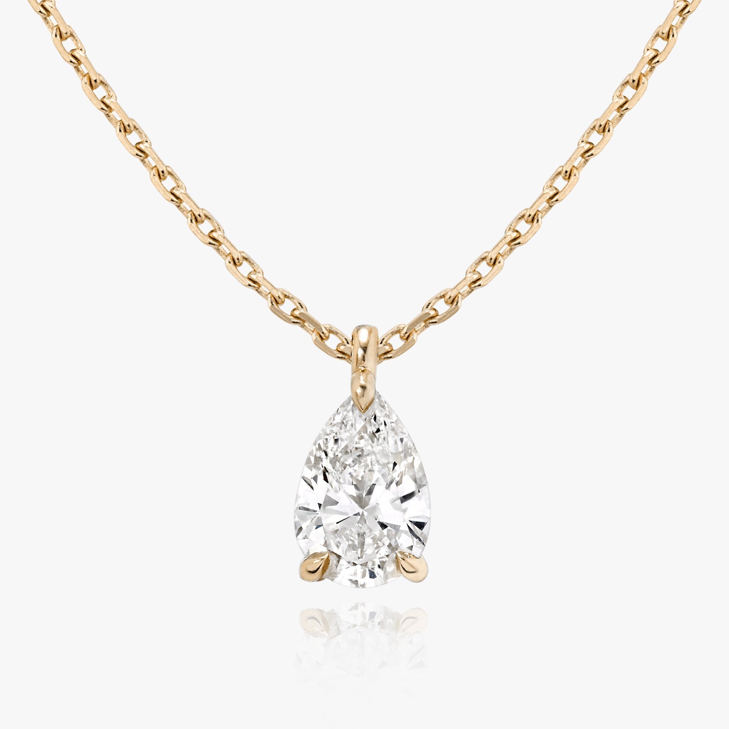 1.0 CT Pear Solitaire  Lab Grown Diamond Necklace