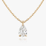 1.0 CT Pear Solitaire  Lab Grown Diamond Necklace