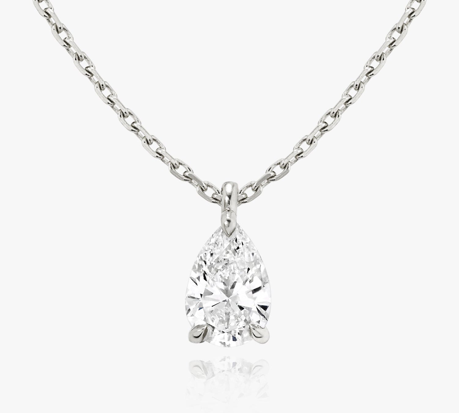 1.0 CT Pear Solitaire  Lab Grown Diamond Necklace