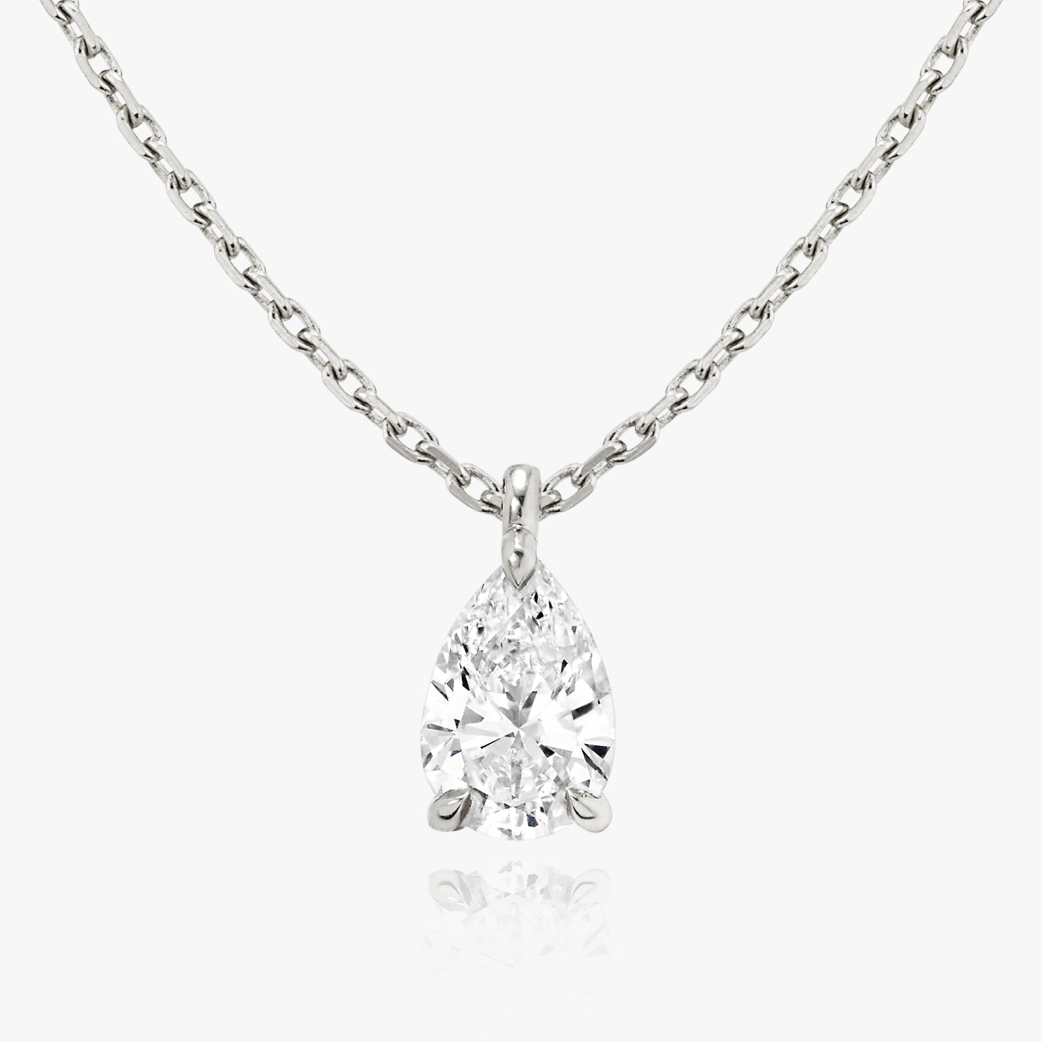 1.0 CT Pear Solitaire  Lab Grown Diamond Necklace