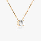 1.0 CT Princess Solitaire  Lab Grown Diamond Necklace