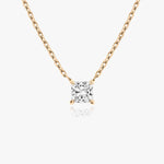 1.0 CT Princess Solitaire  Lab Grown Diamond Necklace