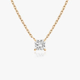 1.0 CT Princess Solitaire  Lab Grown Diamond Necklace
