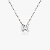 1.0 CT Princess Solitaire  Lab Grown Diamond Necklace