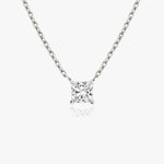 1.0 CT Princess Solitaire  Lab Grown Diamond Necklace